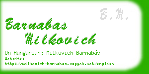 barnabas milkovich business card